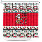Parang Music Christmas Trinidad And Tobago Shower Curtain Scarlet Ibis Santa Merry Trini Christmas