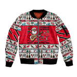 Parang Music Christmas Trinidad And Tobago Sleeve Zip Bomber Jacket Scarlet Ibis Santa Merry Trini Christmas