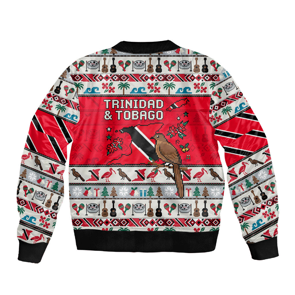 Parang Music Christmas Trinidad And Tobago Sleeve Zip Bomber Jacket Scarlet Ibis Santa Merry Trini Christmas