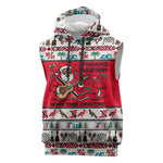 Parang Music Christmas Trinidad And Tobago Sleeveless Hoodie Scarlet Ibis Santa Merry Trini Christmas