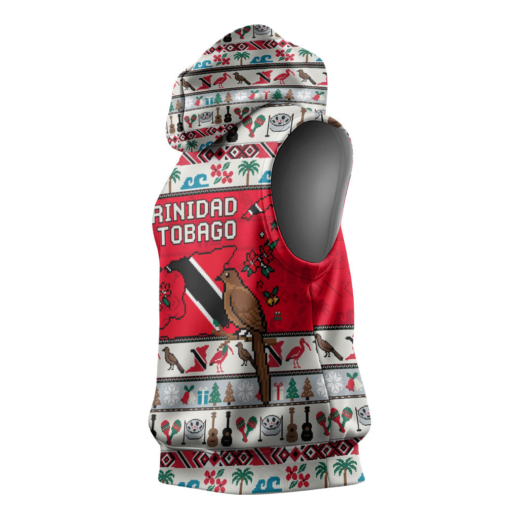 Parang Music Christmas Trinidad And Tobago Sleeveless Hoodie Scarlet Ibis Santa Merry Trini Christmas