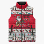 Parang Music Christmas Trinidad And Tobago Sleeveless Puffer Jacket Scarlet Ibis Santa Merry Trini Christmas