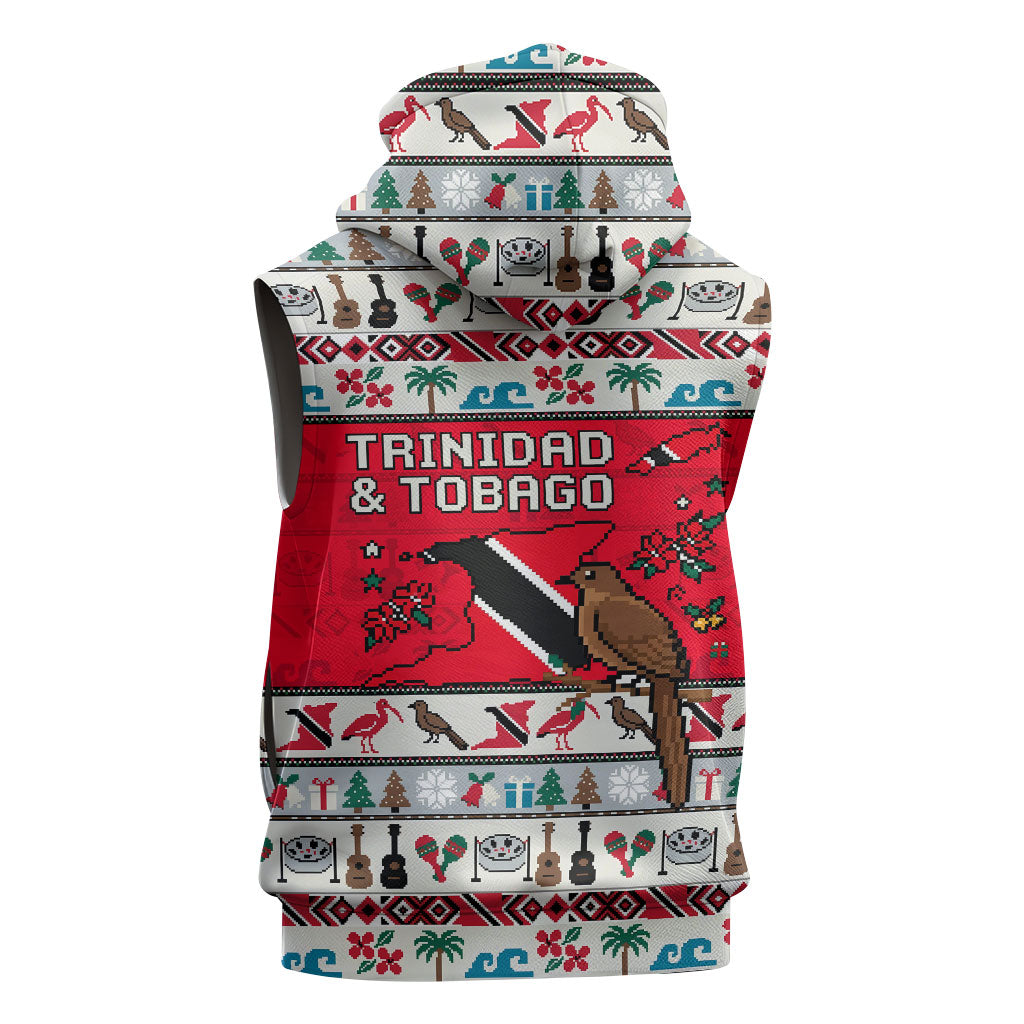 Parang Music Christmas Trinidad And Tobago Sleeveless Zip Hoodie Scarlet Ibis Santa Merry Trini Christmas