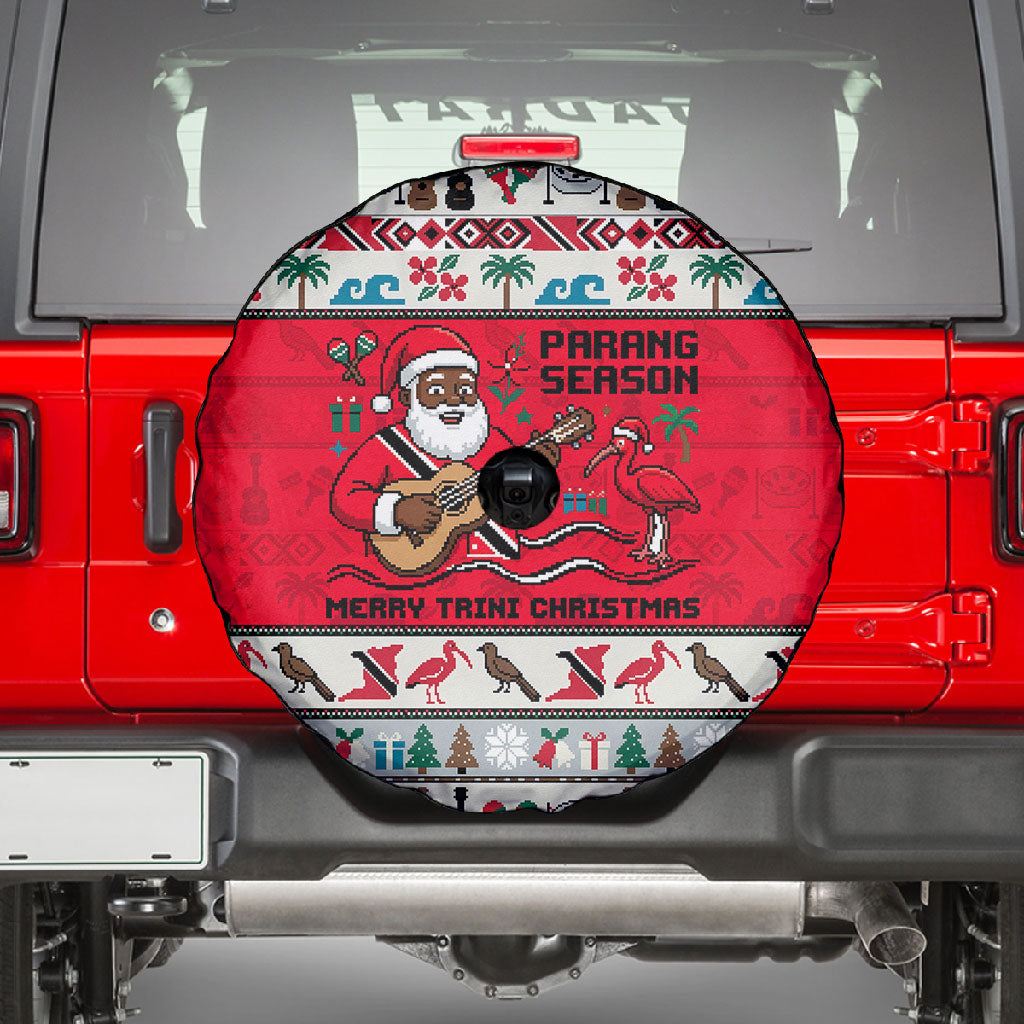 Parang Music Christmas Trinidad And Tobago Spare Tire Cover Scarlet Ibis Santa Merry Trini Christmas