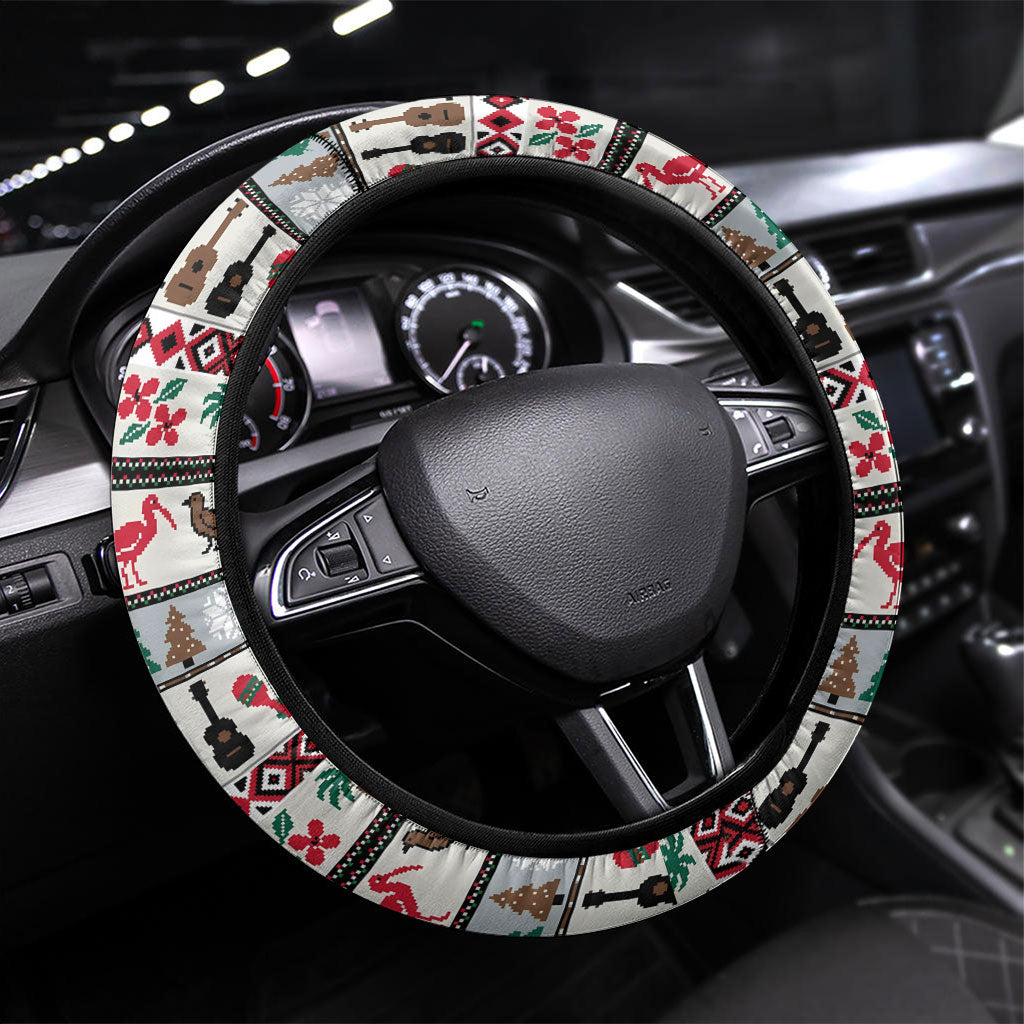 Parang Music Christmas Trinidad And Tobago Steering Wheel Cover Scarlet Ibis Santa Merry Trini Christmas