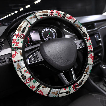 Parang Music Christmas Trinidad And Tobago Steering Wheel Cover Scarlet Ibis Santa Merry Trini Christmas