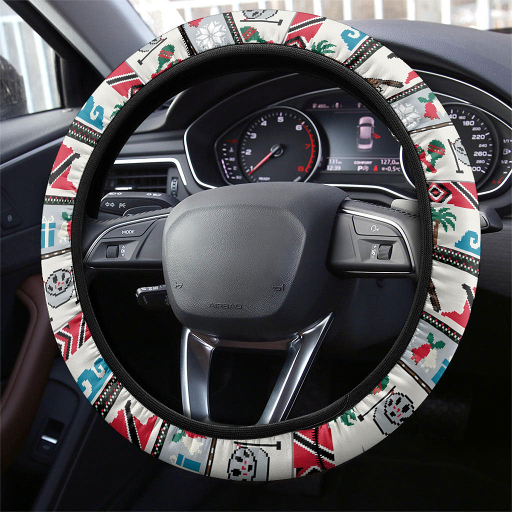 Parang Music Christmas Trinidad And Tobago Steering Wheel Cover Scarlet Ibis Santa Merry Trini Christmas