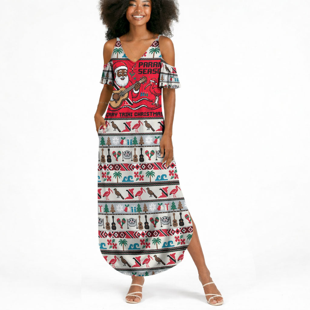 Parang Music Christmas Trinidad And Tobago Summer Maxi Dress Scarlet Ibis Santa Merry Trini Christmas