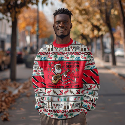 Parang Music Christmas Trinidad And Tobago Sweatshirt Scarlet Ibis Santa Merry Trini Christmas
