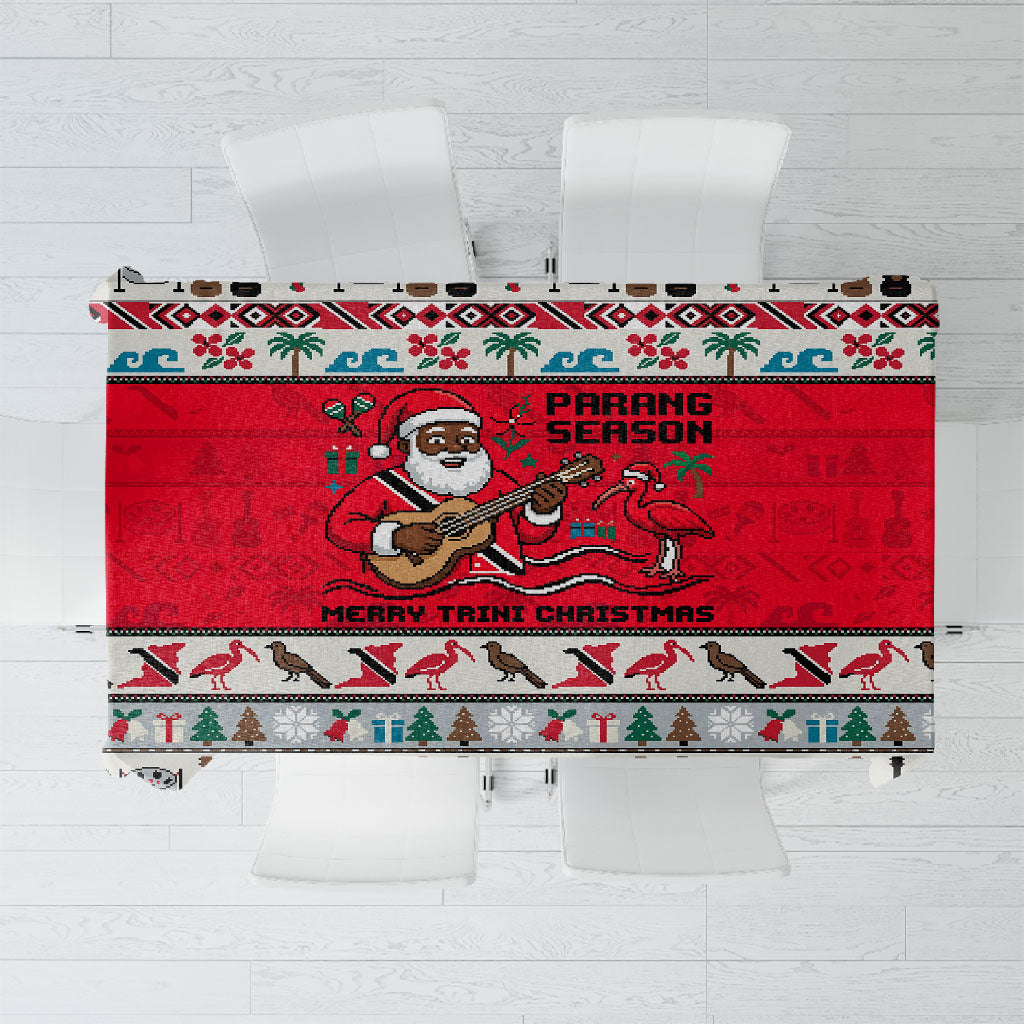Parang Music Christmas Trinidad And Tobago Tablecloth Scarlet Ibis Santa Merry Trini Christmas