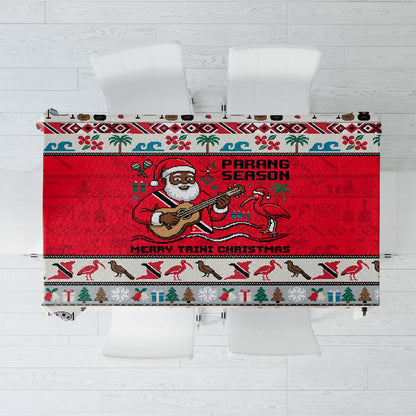 Parang Music Christmas Trinidad And Tobago Tablecloth Scarlet Ibis Santa Merry Trini Christmas