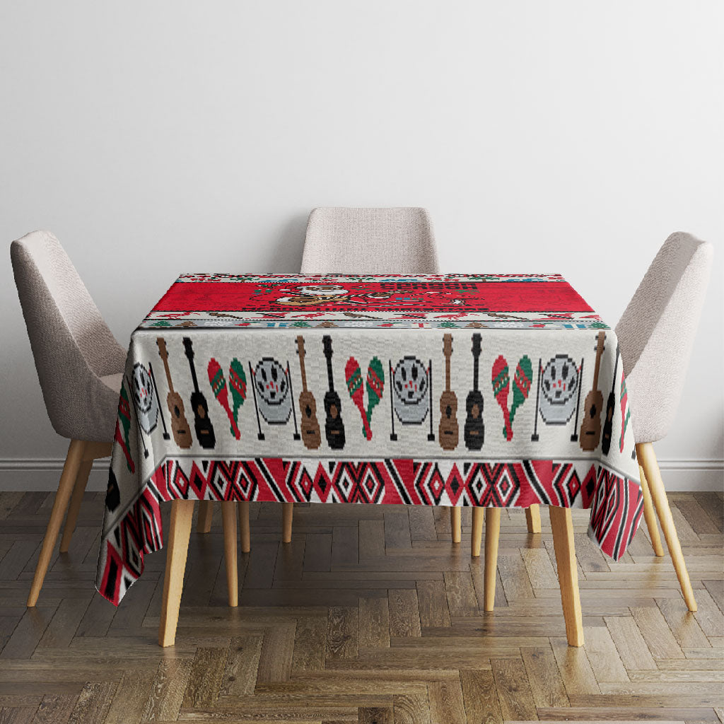 Parang Music Christmas Trinidad And Tobago Tablecloth Scarlet Ibis Santa Merry Trini Christmas