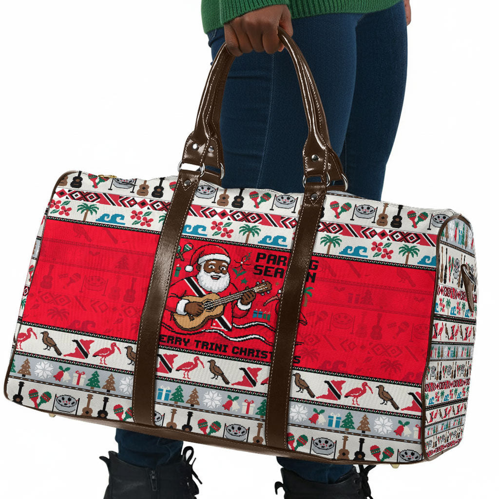Parang Music Christmas Trinidad And Tobago Travel Bag Scarlet Ibis Santa Merry Trini Christmas