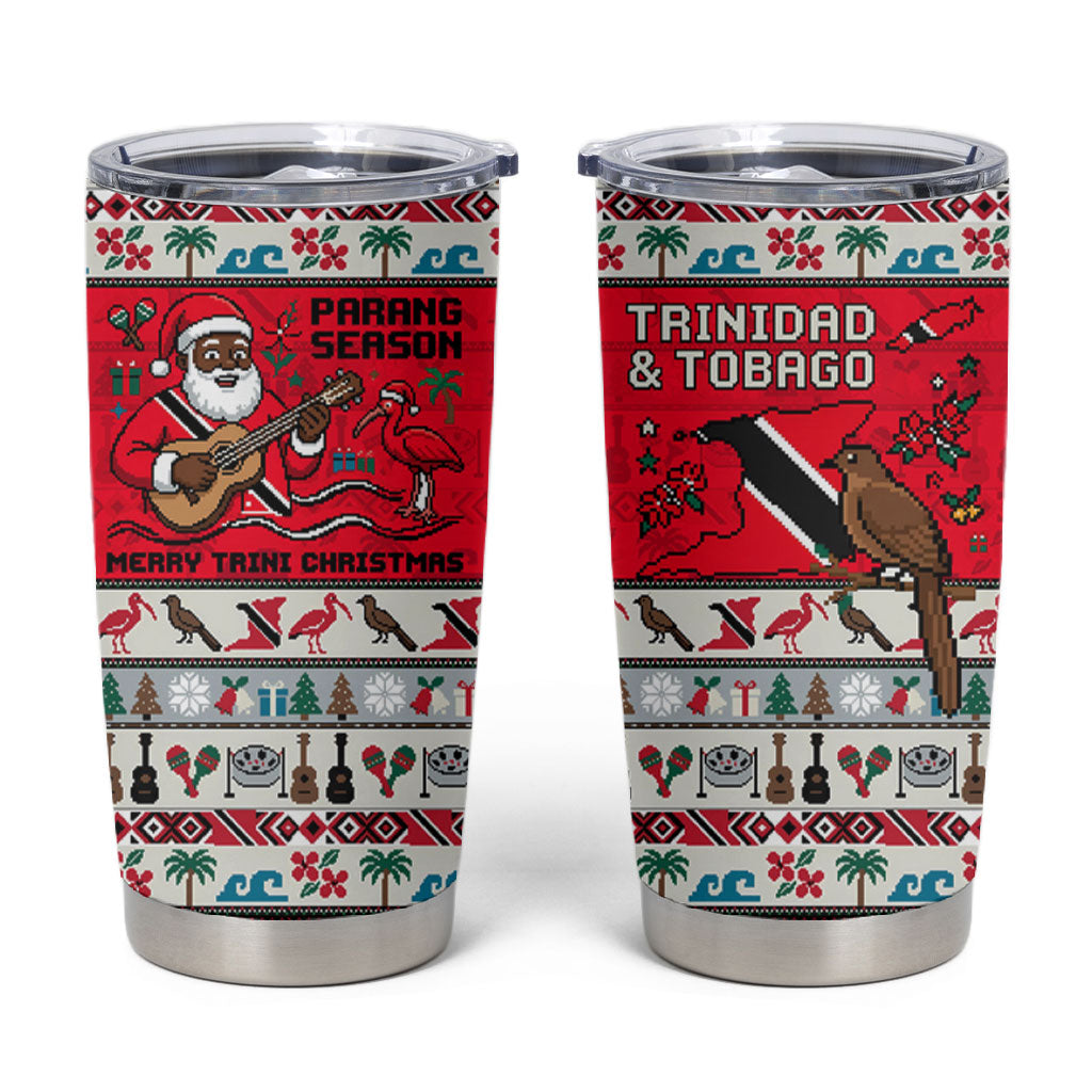 Parang Music Christmas Trinidad And Tobago Tumbler Cup Scarlet Ibis Santa Merry Trini Christmas