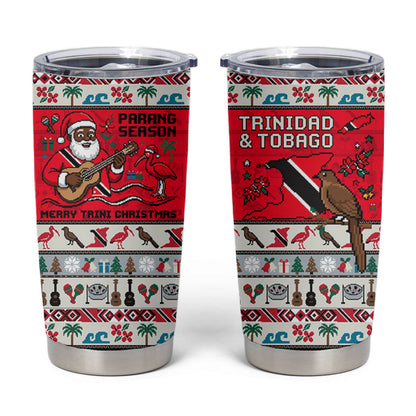 Parang Music Christmas Trinidad And Tobago Tumbler Cup Scarlet Ibis Santa Merry Trini Christmas