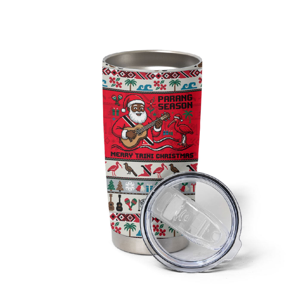 Parang Music Christmas Trinidad And Tobago Tumbler Cup Scarlet Ibis Santa Merry Trini Christmas