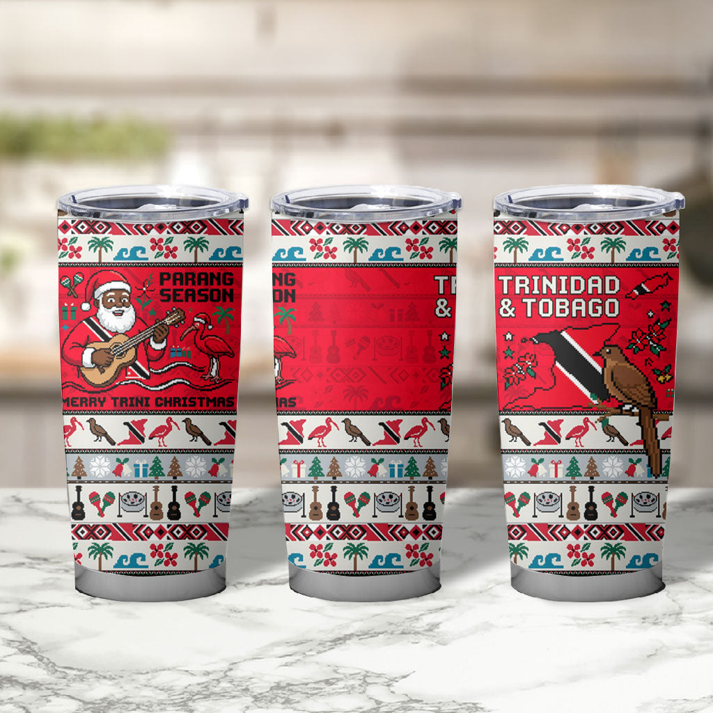 Parang Music Christmas Trinidad And Tobago Tumbler Cup Scarlet Ibis Santa Merry Trini Christmas