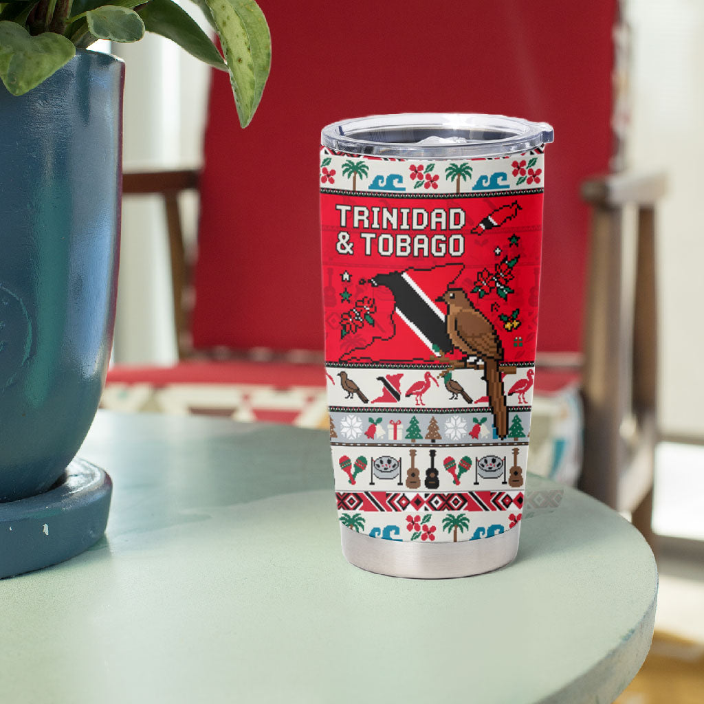 Parang Music Christmas Trinidad And Tobago Tumbler Cup Scarlet Ibis Santa Merry Trini Christmas