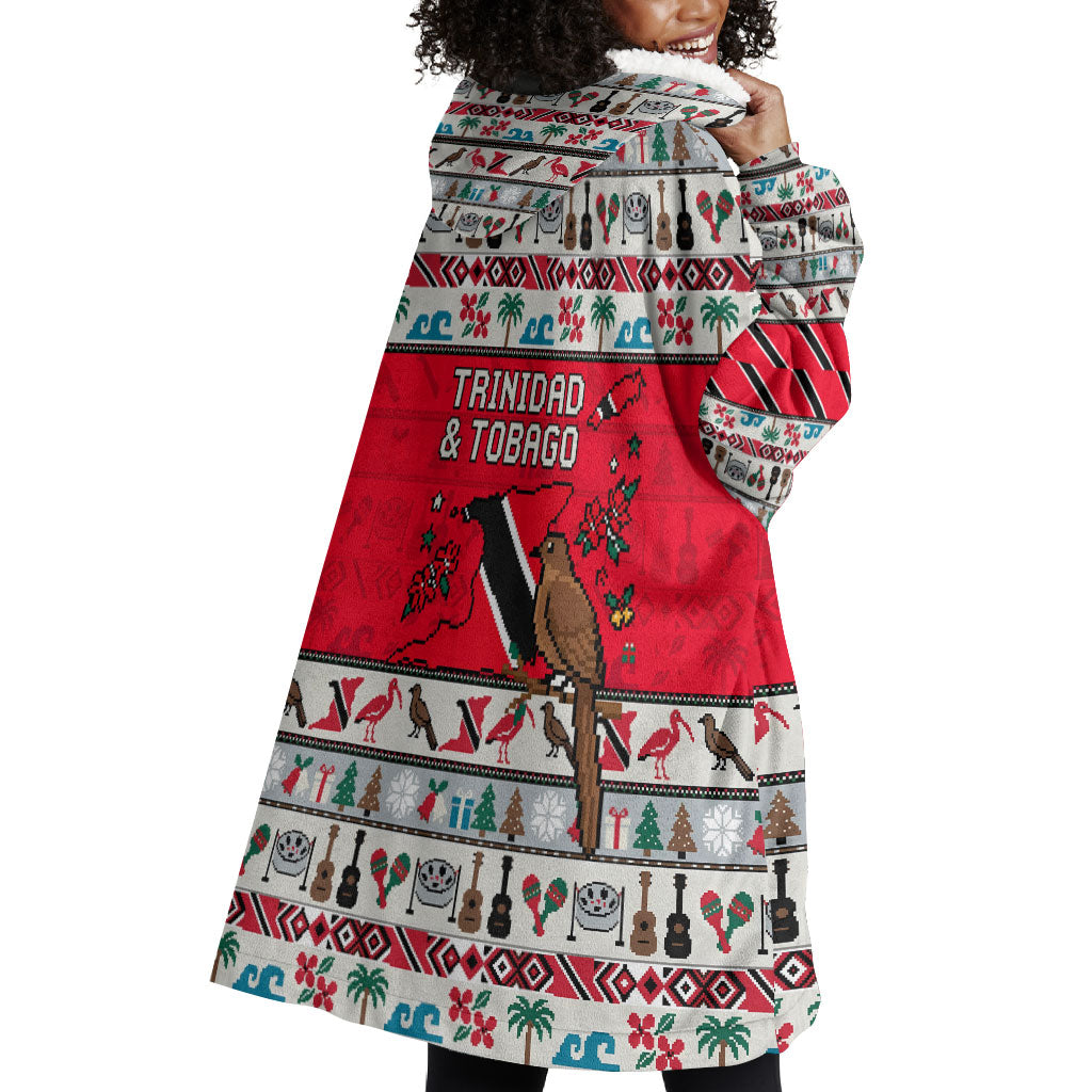 Parang Music Christmas Trinidad And Tobago Wearable Blanket Hoodie Scarlet Ibis Santa Merry Trini Christmas