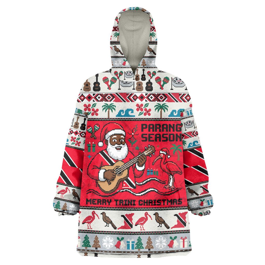 Parang Music Christmas Trinidad And Tobago Wearable Blanket Hoodie Scarlet Ibis Santa Merry Trini Christmas