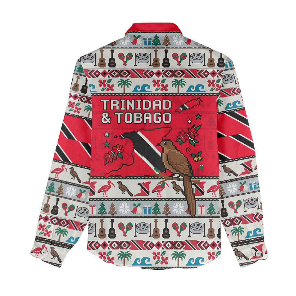 Parang Music Christmas Trinidad And Tobago Women Casual Shirt Scarlet Ibis Santa Merry Trini Christmas