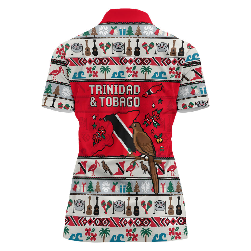 Parang Music Christmas Trinidad And Tobago Women Polo Shirt Scarlet Ibis Santa Merry Trini Christmas