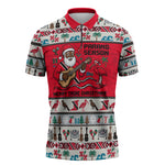 Parang Music Christmas Trinidad And Tobago Zipper Polo Shirt Scarlet Ibis Santa Merry Trini Christmas