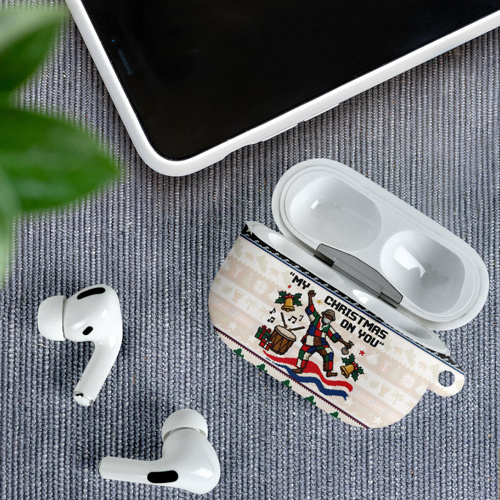 Liberia Christmas On You AirPods Case Old Man Bayka - Pygmy Hippo - Liberia Map Djembe Drum