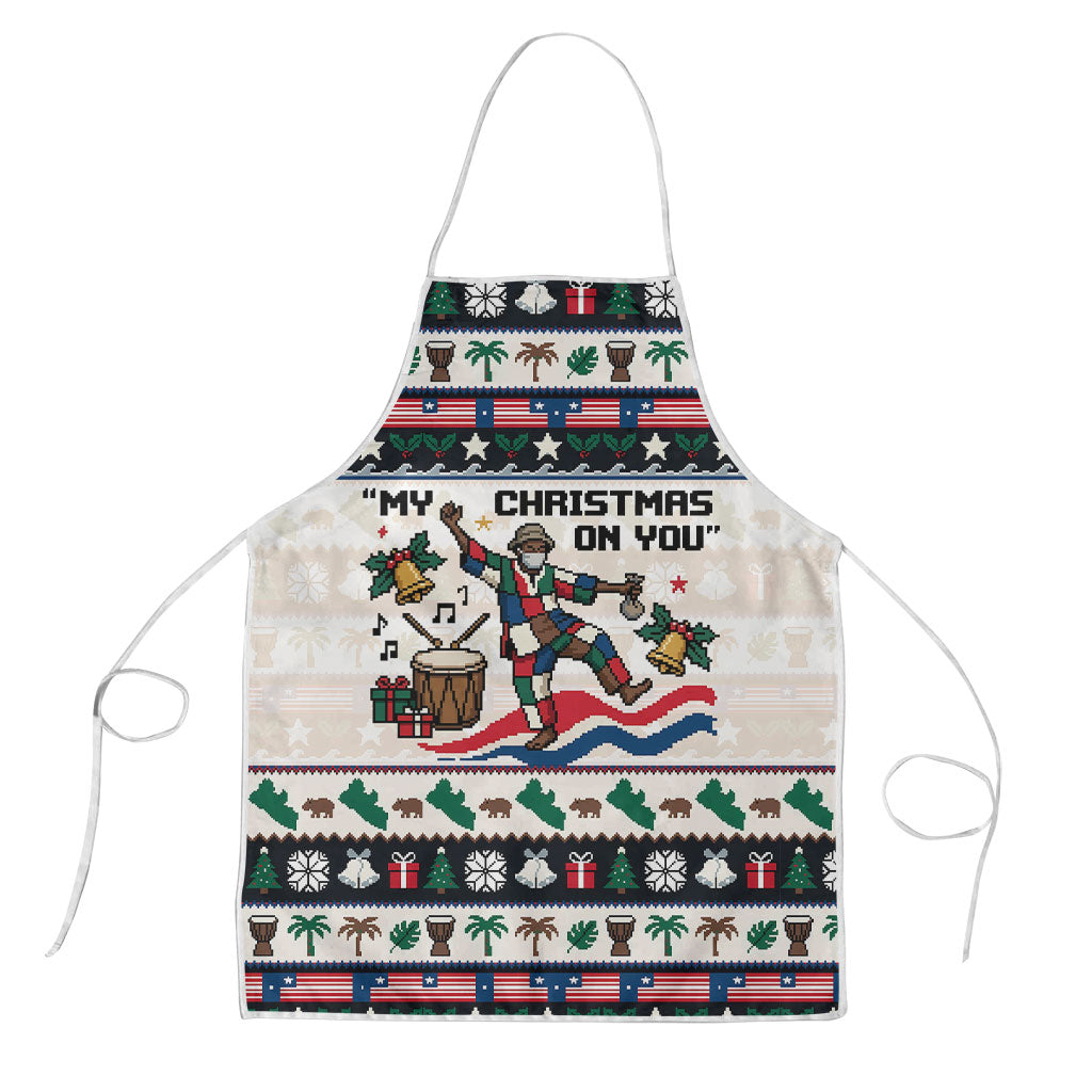 Liberia Christmas On You Apron Old Man Bayka - Pygmy Hippo - Liberia Map Djembe Drum