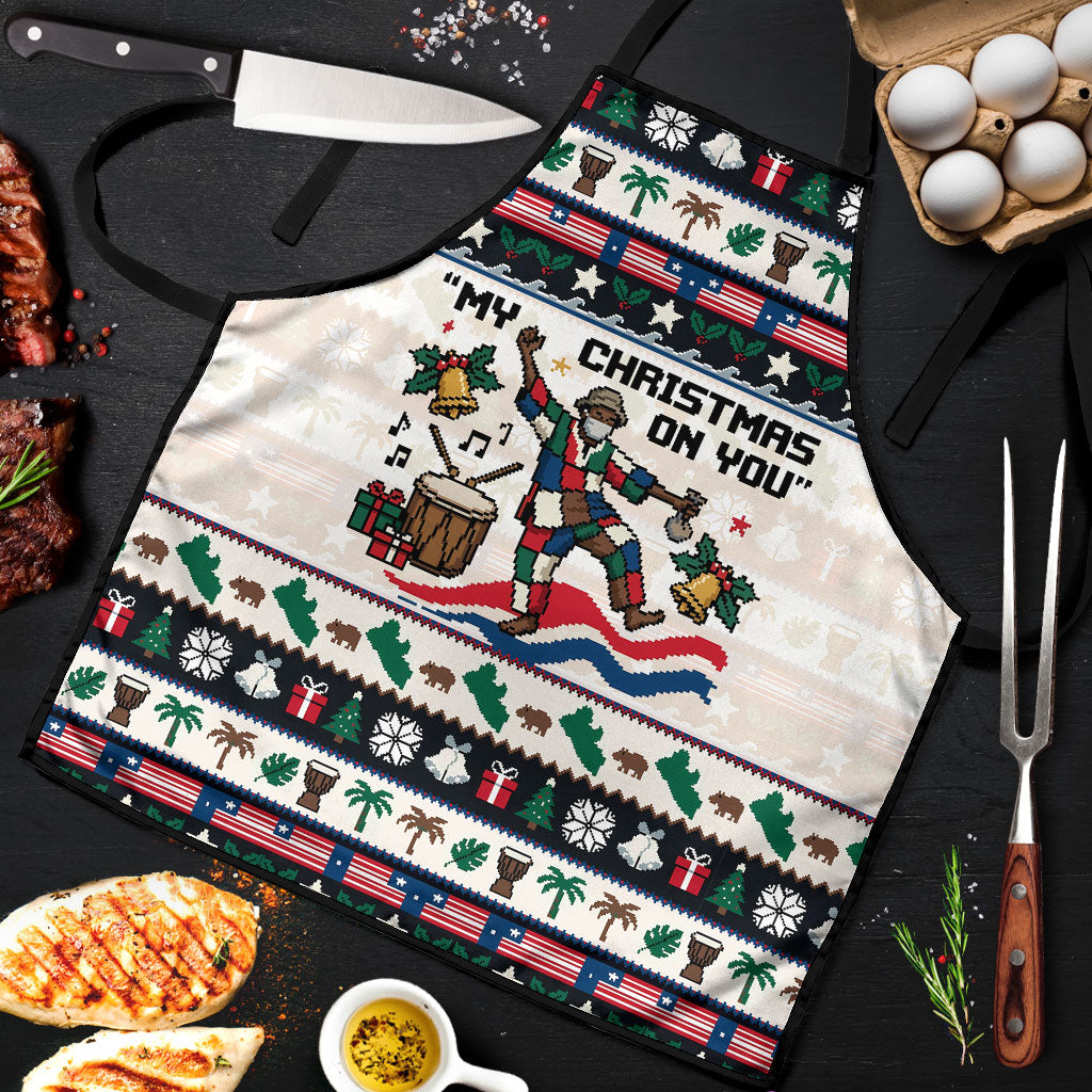 Liberia Christmas On You Apron Old Man Bayka - Pygmy Hippo - Liberia Map Djembe Drum