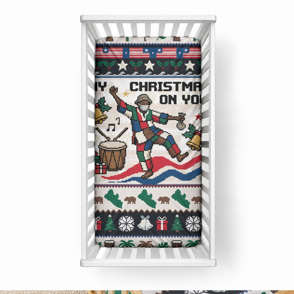 Liberia Christmas On You Baby Bed Cover Old Man Bayka - Pygmy Hippo - Liberia Map Djembe Drum