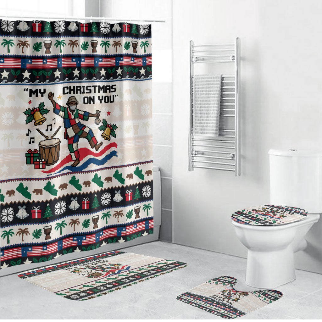 Liberia Christmas On You Bathroom Set Old Man Bayka - Pygmy Hippo - Liberia Map Djembe Drum
