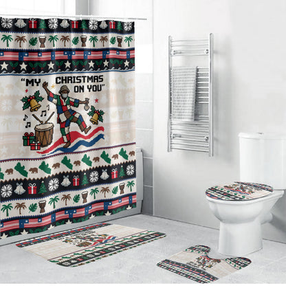 Liberia Christmas On You Bathroom Set Old Man Bayka - Pygmy Hippo - Liberia Map Djembe Drum