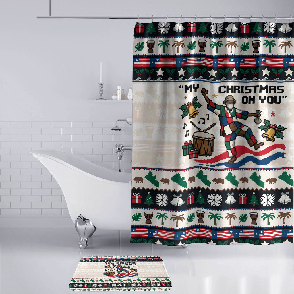 Liberia Christmas On You Bathroom Set Old Man Bayka - Pygmy Hippo - Liberia Map Djembe Drum