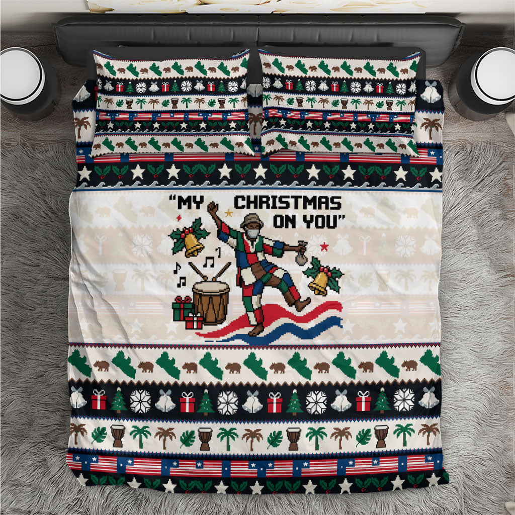 Liberia Christmas On You Bedding Set Old Man Bayka - Pygmy Hippo - Liberia Map Djembe Drum