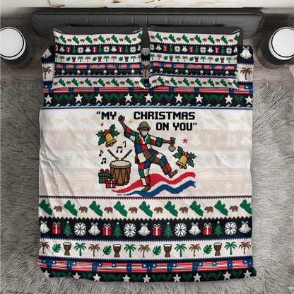 Liberia Christmas On You Bedding Set Old Man Bayka - Pygmy Hippo - Liberia Map Djembe Drum