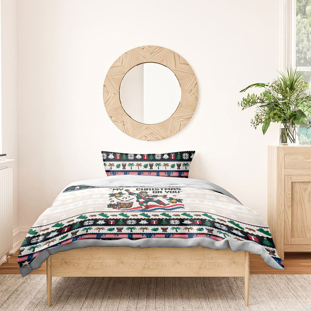 Liberia Christmas On You Bedding Set Old Man Bayka - Pygmy Hippo - Liberia Map Djembe Drum