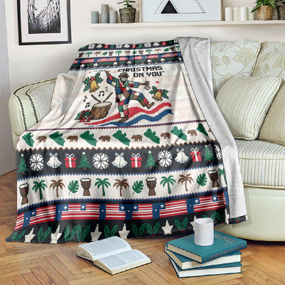 Liberia Christmas On You Blanket Old Man Bayka - Pygmy Hippo - Liberia Map Djembe Drum
