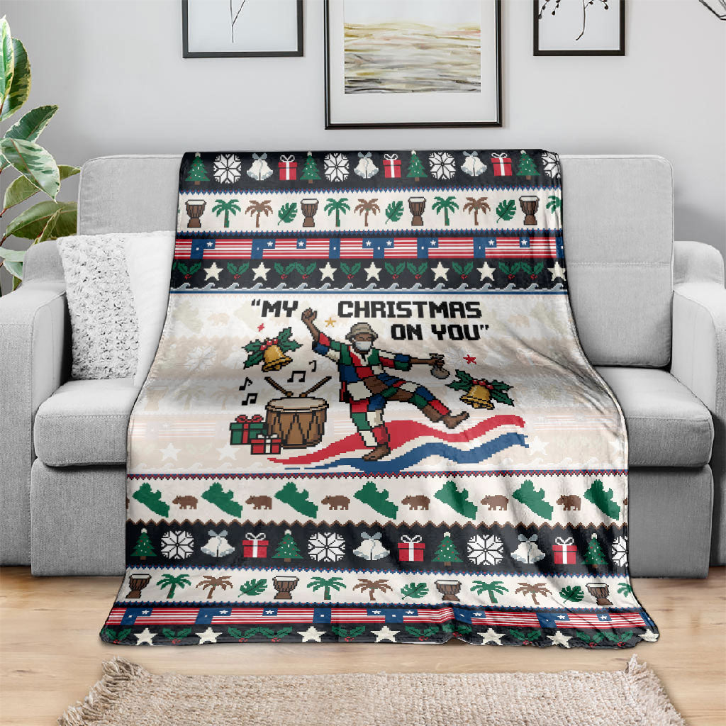 Liberia Christmas On You Blanket Old Man Bayka - Pygmy Hippo - Liberia Map Djembe Drum