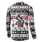 Liberia Christmas On You Button Sweatshirt Old Man Bayka - Pygmy Hippo - Liberia Map Djembe Drum