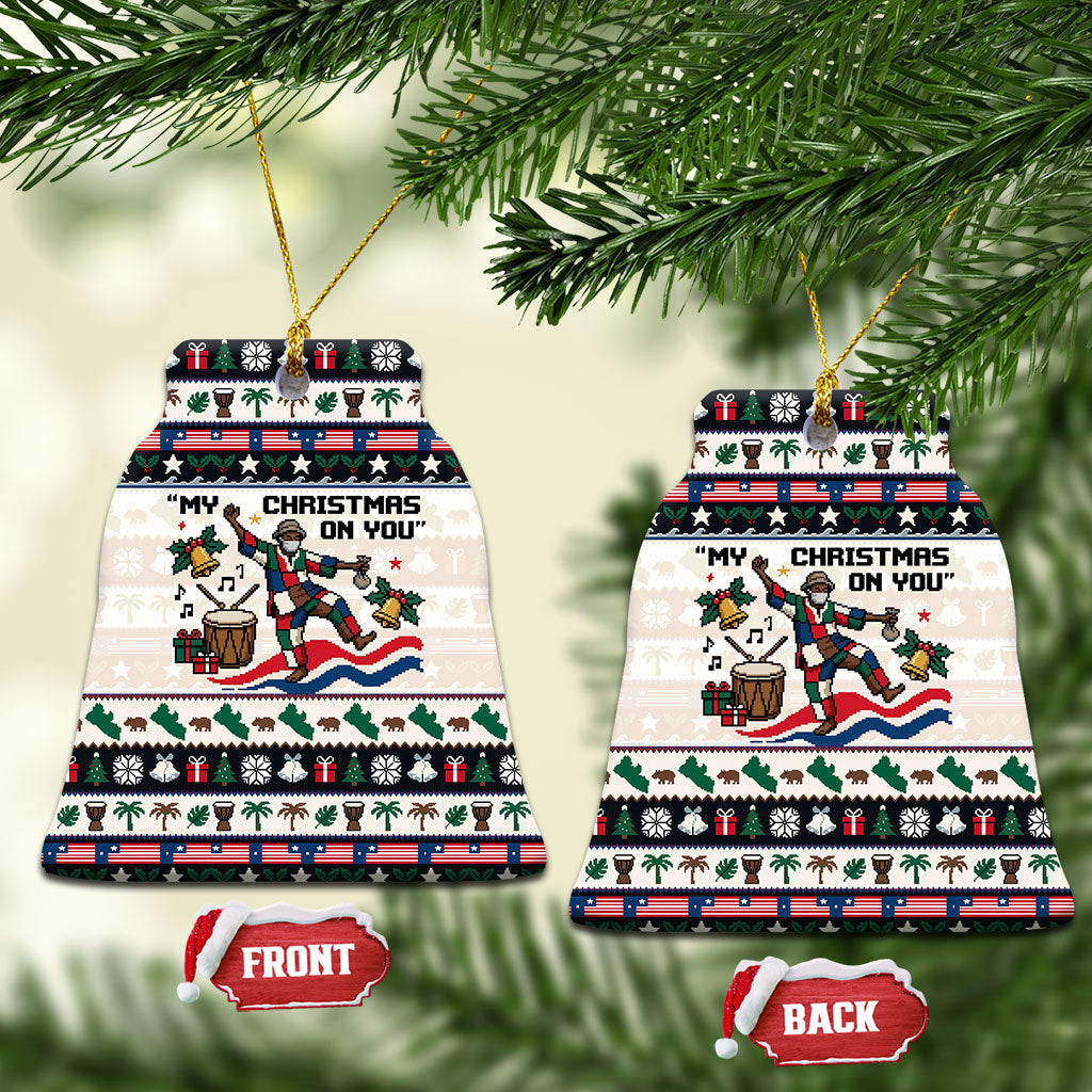 Liberia Christmas On You Ceramic Ornament Old Man Bayka - Pygmy Hippo - Liberia Map Djembe Drum