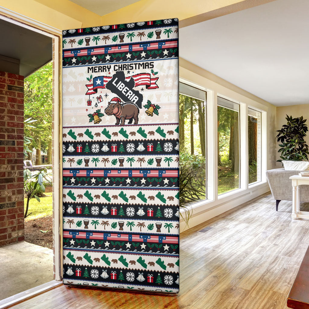 Liberia Christmas On You Door Cover Old Man Bayka - Pygmy Hippo - Liberia Map Djembe Drum