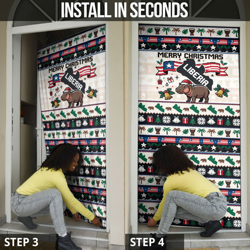 Liberia Christmas On You Door Cover Old Man Bayka - Pygmy Hippo - Liberia Map Djembe Drum