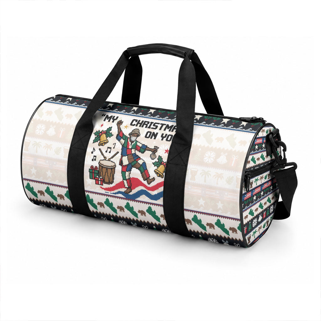 Liberia Christmas On You Duffle Bag Old Man Bayka - Pygmy Hippo - Liberia Map Djembe Drum