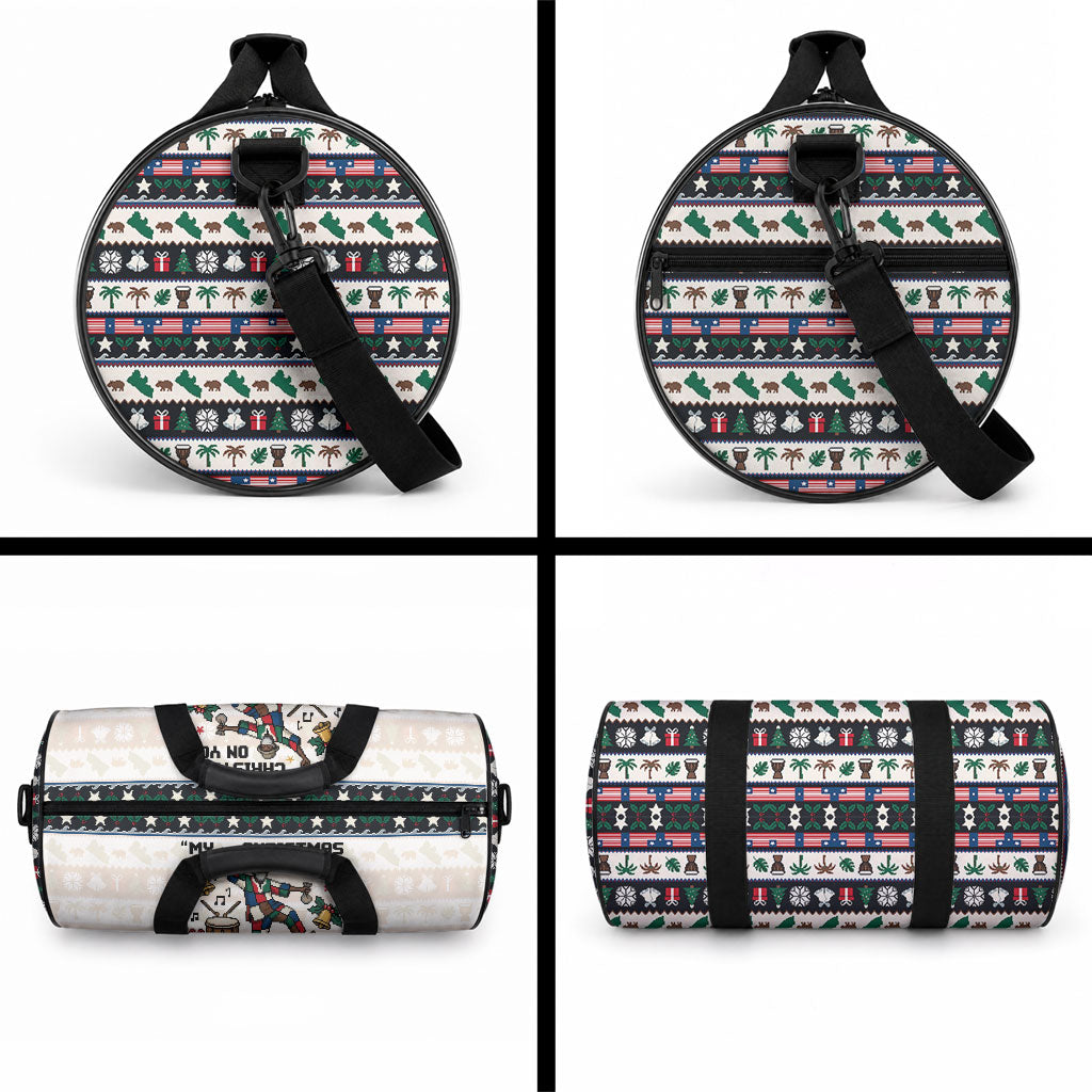 Liberia Christmas On You Duffle Bag Old Man Bayka - Pygmy Hippo - Liberia Map Djembe Drum