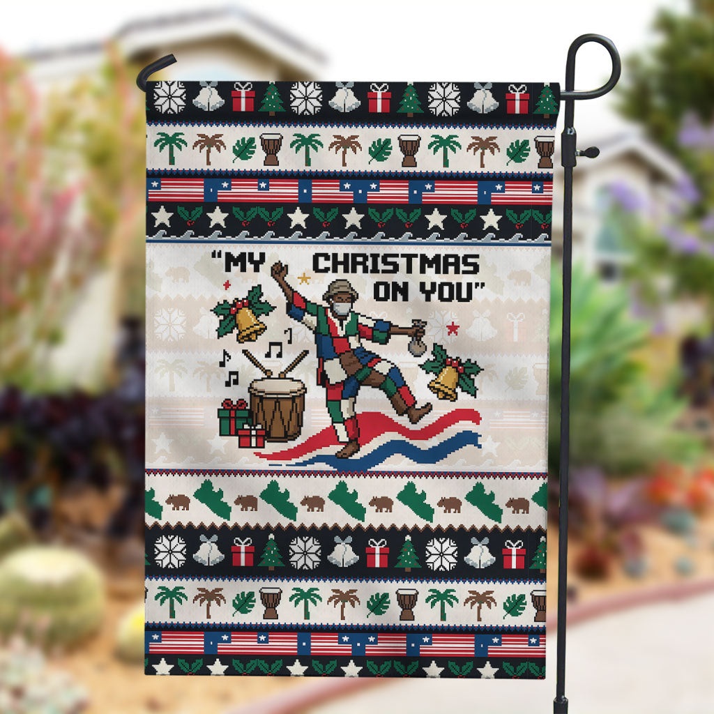 Liberia Christmas On You Garden Flag Old Man Bayka - Pygmy Hippo - Liberia Map Djembe Drum