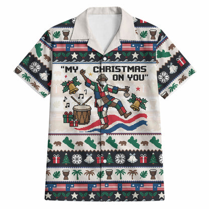 Liberia Christmas On You Hawaiian Shirt Old Man Bayka - Pygmy Hippo - Liberia Map Djembe Drum