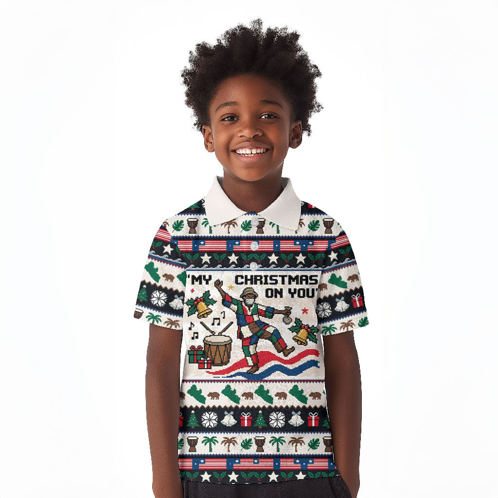 Liberia Christmas On You Kid Polo Shirt Old Man Bayka - Pygmy Hippo - Liberia Map Djembe Drum
