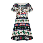 Liberia Christmas On You Kid Short Sleeve Dress Old Man Bayka - Pygmy Hippo - Liberia Map Djembe Drum