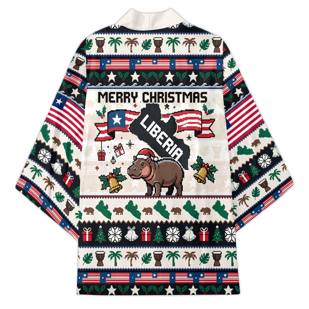 Liberia Christmas On You Kimono Old Man Bayka - Pygmy Hippo - Liberia Map Djembe Drum